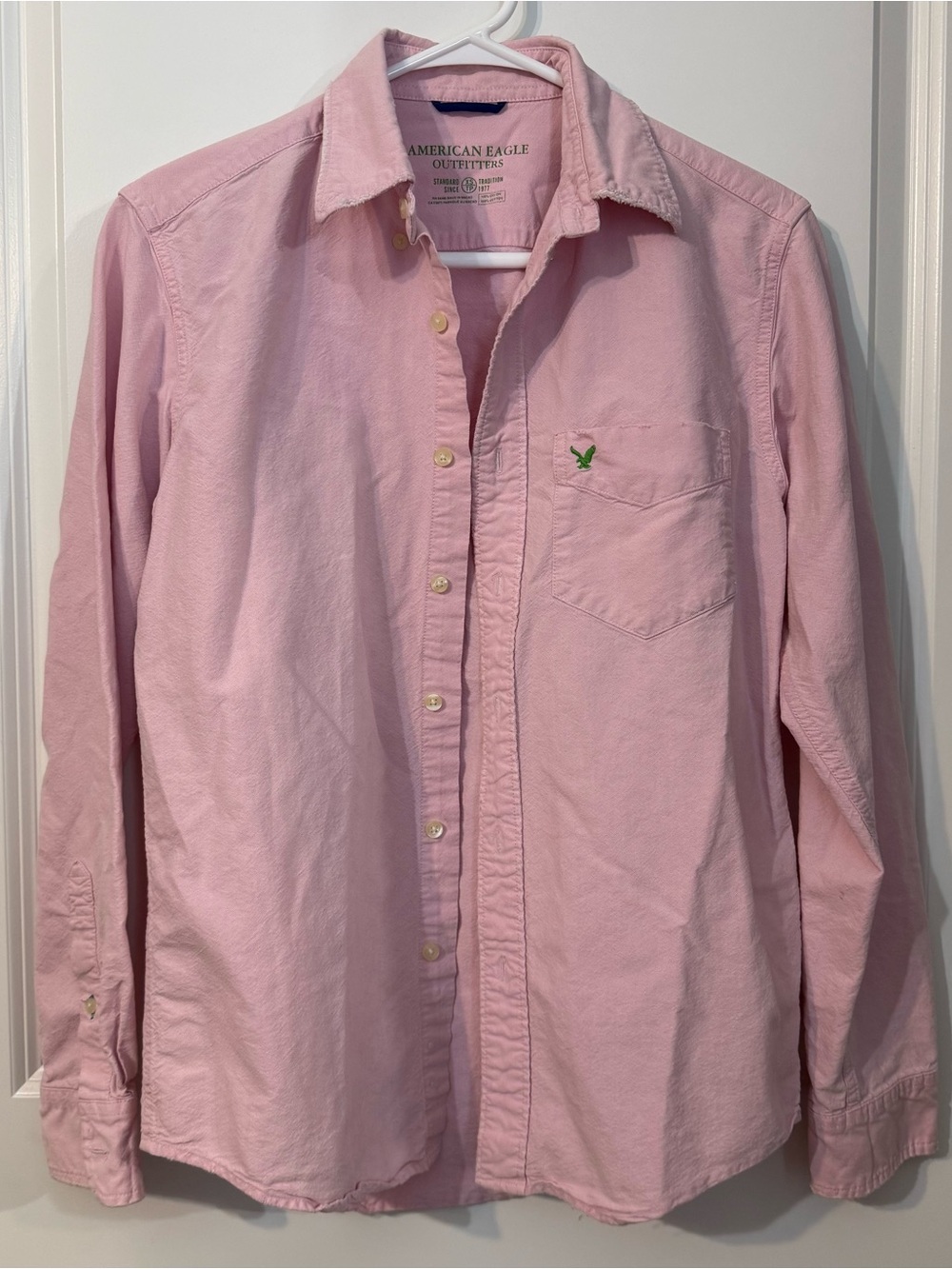 American Eagle Outfitters Pink Oxford Button
